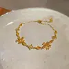 Pulsera Simple con Colgante de Flor de Circonia de Lujo Ligero Estilo Francés para Mujer, Pulsera Exquisita de Diseño Único, Accesorio de Mano Elegante y Personalizado