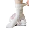 Meias Pós-parto Femininas Primavera Verão Meia de Cano Médio Feminina Estilo Fino ins Listras Creme Cores Doces Sem Costura Algodão Absorvente de Suor Gestantes