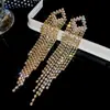 Brincos Longos com Franjas em Forma de Losango Cravejados com Zircônia Diamante Prata, Brincos Elegantes e Estilosos com um Toque de Luxo Leve e Sofisticado para Mulheres