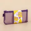 Bolsa de papelería con cremallera para estudiantes, procesada y personalizada, bolsa de almacenamiento de malla de nailon transparente, bolsa para lápices estéreo A6 de gran capacidad