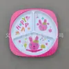 Plato americano de melamina de dibujos animados, vajilla linda para niños, comercio exterior, plato cuadrado de tres compartimentos, plato separado para comida rápida, plato para aperitivos