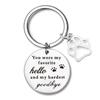 Transfronteiriço Amazon Hot Pet Dog Comemorativo Aço Inoxidável Laser Logo Chaveiro Pet Pingente Oco Garra de Pé
