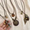 Estilo Étnico Nuevo Estilo Chino Disco de Bronce Apilado Collar Cadena Larga para Suéter Estilo Bohemio Accesorios de Top