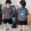 Nova Roupa de Algodão Puro de Verão com Estampa de Céu Estrelado para Crianças Maiores, Camiseta de Manga Curta Estilo Ins, Top Tendência Coreano da Moda