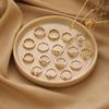Anillo de gran venta transfronteriza, moda europea y americana, ópalo hueco, relieve, elefante, luna, estrella, combinación, 16 piezas, anillo para mujer