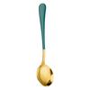 Estilo Coreano Popular en Internet Cuchara de Acero Inoxidable Creativa Postre Café Hogar Cuchara Pequeña para Sopa Cuchara Vajilla Cuchara Redonda Recubierta de Titanio
