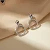 Pendientes de botón de círculo completo con incrustaciones de diamantes, aguja de plata de ley S925 chapada en oro real, pendientes de personalidad de estilo nicho de alta gama con diamantes, accesorios versátiles para las orejas