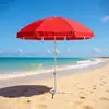 Venta Directa de Fábrica Pantalla de Impresión con Volante Exterior Rojo Poliéster Sombrilla de Playa