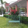 Enrejado arqueado para exteriores, arco de jardín de hierro con aspecto vintage, soporte para flores para patio de villa con puerta, para rosas trepadoras