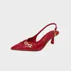 Zapatos de Talla Grande para Mujer, Tacones Altos Personalizados, Tacones de Aguja, Elegantes de Alta Gama, Sandalias con Tacón de Aguja, Espalda Hueca, Punta Fina, Procesamiento y Personalización para Mujer 2025