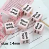 Cuentas Cuadradas Rosas y Negras Impresión Pintada a Mano Ins Acrílico Mariposa Cuentas DIY Pulsera Hecha a Mano Collar Accesorios con Cuentas