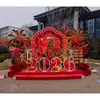 Decorações de Porta Vermelhas de Ano Novo para o Ano do Cavalo, Adereços de Exibição Comercial para o Festival da Primavera