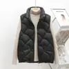 Chaleco para Madre de Edad Media de Otoño e Invierno Chaleco Corto Delgado para Mujer con Cuello Alto Ropa de Abrigo Versátil Casual Chaqueta Chaleco Elegante
