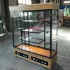 Vitrina para pan blanco, vitrina para pasteles de cumpleaños, vitrina de muestras personalizada, vitrina dorada, vitrina de hierro forjado y madera maciza