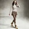 Calça Fitness Color Block Patchwork de Cintura Alta Justa para Mulheres Conjunto Esportivo Profissional para Treinamento para Mulheres
