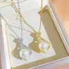Bestseller do Douyin Pequena Bolsa Colar de Pérolas para Mulheres Moda de Alto Padrão Corrente de Clavícula Totalmente Cravejada Zircônia Exquisita Joia Versátil