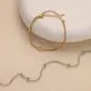 Pulseira de Contas em Aço Titânio Europeu e Americano Não Desbota para Mulheres Estilo Ins Leve Luxo Versátil Exquisite Pulseira Pulseira para Mulheres Atacado