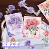 Pacote de adesivos de conta de mão rosa retrô Novo adesivo de flor PET Guofeng Dream Bronzing Goo Card Hand Account Decoration Sticker