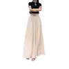 Pantalones anchos con corte cruzado, primavera 2024, falda fina de verano, nueva hebilla de estilo chino, diseño nacional, tendencia suelta.