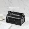 En Stock estilo ins europeo caja de pañuelos marmoleada sala de estar del hogar Bolsa de almacenamiento de cuero multifuncional para coche