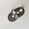 Conjunto Completo de Accesorios para Barandilla de Acero Zincado Base de Fijación Soporte Lámina de Hierro Cubierta Ovalada Soporte en Forma de Z Cubierta Decorativa Valla Sin Soldadura