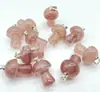 Europa y Estados Unidos venta caliente cristal natural piedra ágata 2 cm mini hongo colgante collar accesorios DIY hecho a mano