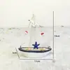 Accesorios para el Hogar de Nuevo Mediterráneo Transfronterizos Barco de Vela de Concha Azul y Blanco Artesanía Regalos Barco de Vela de Navegación Suave