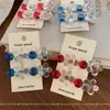 Pinza para el pelo coreana Ins nueva, redonda, con cuentas rojas y pedrería, flor transparente, dulce y a la moda, pinza para flequillo, pinza lateral, accesorios para el cabello