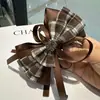 Pinza de Plátano Grande de Cuadros Estilo Coreano con Lazo y Pedrería, Disponible en Múltiples Colores, Pasador Elegante, Accesorio de Cabello Versátil y de Moda para Mujeres