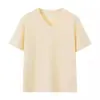 Elegante Camiseta de Manga Corta con Cuello en V para Mujer, Camisa Casual de Verano Holgada para Capas, Top Casual Versátil Estilo Coreano