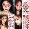 Pegatinas de purpurina para la cara de Halloween, pegatinas faciales de maquillaje para cosplay, maquillaje de fiesta, tatuajes temporales, disfraz de Halloween, exquisitas pegatinas faciales para mujeres