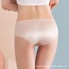 Ropa interior de verano ultrafina sin costuras de seda de hielo, transpirable, de secado rápido, de cintura media, para mujer