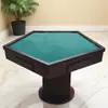 Mesa pentagonal de madera maciza ajedrez y juego de cartas mesa Guandan mesa hexagonal Gouji mesa pata de perro mesa Dou Dizhu mesa Baohuang octagonal