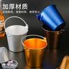 Cubo de Hielo de Aluminio Engrosado para Bares y KTVs, Cubo Metálico Portátil para Cerveza, Papas Fritas y Cubitos de Hielo, Estilo Retro de Lujo Ligero