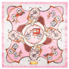 Pañuelo de seda Mai Tong de 60 cm x 60 cm, estilo de marca grande, para mujer, clásico, naranja, con cadena, pequeño, cuadrado, de seda.