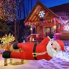 Santa Claus Inflable Transfronterizo de 6 pies Modelo Inflable Iluminado con LED Modelo Inflable Navideño Accesorios de Decoración para el Jardín