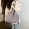 Bolsa de Tela de Moda de Nailon Impermeable Ultraligera Nueva Primavera y Verano Bolsa de Hombro con Cordón Bolsa Tote Bolsa para Tutoría Maletín
