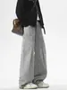 Roupa Masculina Fengshe / Calça Casual para Trabalho Nova Outono-Inverno, Bolso Grande, Cintura Semi-Elástica, Calça Estilo Botão