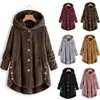 Transfronterizo Amazon Nueva Marca de Moda Europea y Americana Sudadera con Capucha y Botones de Felpa Color Sólido Chaqueta Sudadera de Forro Polar Transfronterizo