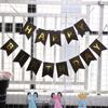 Faixa de Aniversário para Festa de 1º Aniversário de Bebê, Faixa Feliz Aniversário com Letras Douradas, Faixa Cauda de Peixe para Decoração de Aniversário