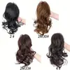 Extension de Cabello Coleta con Clip Cola de Caballo Alta Cabello Humano Realista Rizos en Cascada Mezcla Natural Peluca Se Puede Peinar en Cola de Caballo Transfronterizo