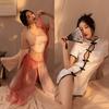 Marea Nacional Bordado Antiguo Ropa Interior Sexy Perspectiva Pasión Tentación Cama Hanfu Sin Quitarse Faja Traje de Pijama