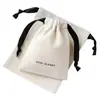 Bolsa de almacenamiento de joyería, bolsa pequeña de algodón, bolsa de regalo con cordón, bolsa de cosméticos, impresión de logotipo, al por mayor en stock