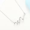 Collar Latido del Corazón Guanming Qixi para Mujer Plata S925 Collar ECG Minimalista de Moda Cadena para Clavícula Personalizada Joyería Día de San Valentín