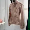 Macacão de Yoga com Zíper Rose Gold Edição Limitada Casaco Feminino Slim Fit Jaqueta Esportiva Top Manga Longa Casual Fitness
