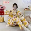 Pijama Mikko feminino para primavera e outono, conjunto de manga longa e calça longa em gaze de algodão nuvem, conjunto fofo de roupa de casa estilo japonês para o verão