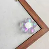 Contas de flor transparentes UV galvanizadas foscas com furo grande e furo reto para DIY corrente de celular chaveiro pingente pendente de bolsa material