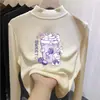Camiseta térmica de forro polar con cuello semi-alto para niños para otoño e invierno, capa interior cálida para niñas, camiseta de manga larga con forro polar para niños mayores, estilo moderno