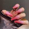 Nuevo esmalte de uñas portátil hecho a mano de venta transfronteriza, color puro, parche de uñas postizas con lentejuelas largas, venta al por mayor