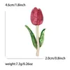 Broche de Tulipán de Esmalte de Aleación Artística Estilo Coreano, Pin de Broche Accesorio Fresco Estilo Bosque para Chal y Cárdigan de Mujer